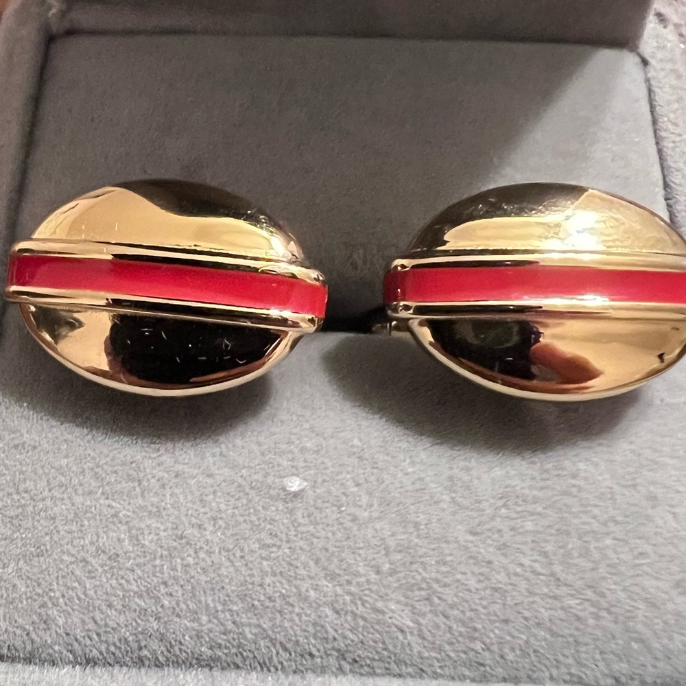 Burberry Gold and Red Cuff Links